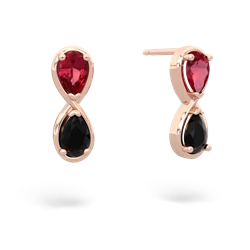 Lab Ruby Infinity 14K Rose Gold earrings E5050