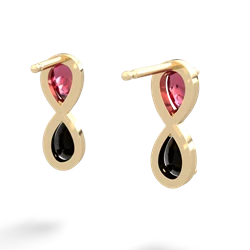 Lab Ruby Infinity 14K Yellow Gold earrings E5050