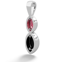 Lab Ruby Antique-Style Halo 14K White Gold pendant P5700