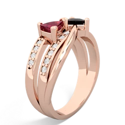 Lab Ruby Bowtie 14K Rose Gold ring R2360