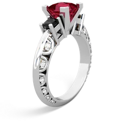 Lab Ruby Eternal Embrace Engagement 14K White Gold ring C2001