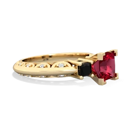 Lab Ruby Eternal Embrace Engagement 14K Yellow Gold ring C2001