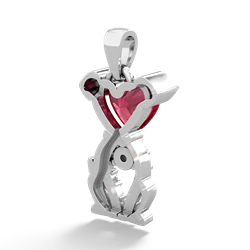 Lab Ruby Puppy Love 14K White Gold pendant P5800