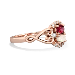 Lab Ruby Love Nest 14K Rose Gold ring R5860