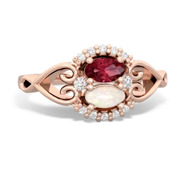 Lab Ruby Love Nest 14K Rose Gold ring R5860