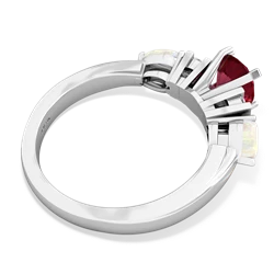 Lab Ruby 6Mm Round Eternal Embrace Engagement 14K White Gold ring R2005