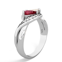 Lab Ruby Summer Winds 14K White Gold ring R5342