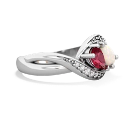 Lab Ruby Summer Winds 14K White Gold ring R5342