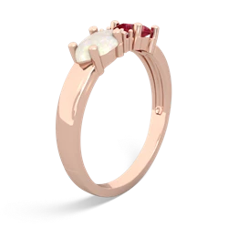 Lab Ruby Pear Bowtie 14K Rose Gold ring R0865