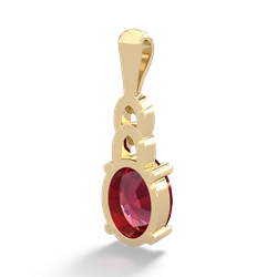 Lab Ruby Links 14K Yellow Gold pendant P4032