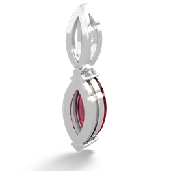 Lab Ruby Marquise Drop 14K White Gold pendant P5333