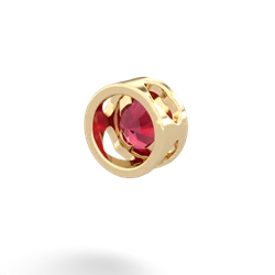 Lab Ruby 6Mm Slide 14K Yellow Gold pendant P3786