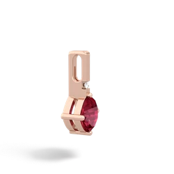 Lab Ruby Simply Elegant 14K Rose Gold pendant P2489