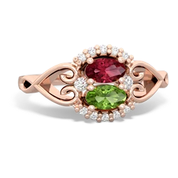 Lab Ruby Love Nest 14K Rose Gold ring R5860