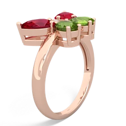 Lab Ruby Butterfly 14K Rose Gold ring R2215