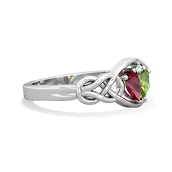 Lab Ruby Celtic Love Knot 14K White Gold ring R5420