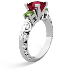 Lab Ruby Eternal Embrace Engagement 14K White Gold ring C2001