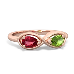 Lab Ruby Infinity 14K Rose Gold ring R5050