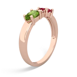 Lab Ruby Pear Bowtie 14K Rose Gold ring R0865