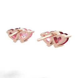 Lab Ruby Sweethearts 14K Rose Gold earrings E5260