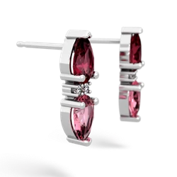 Lab Ruby Bowtie Drop 14K White Gold earrings E0865