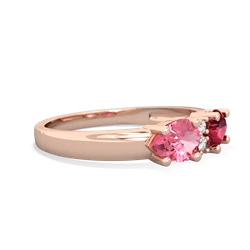 Lab Ruby Pear Bowtie 14K Rose Gold ring R0865