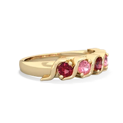 Lab Ruby Anniversary Band 14K Yellow Gold ring R2089