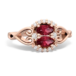 Lab Ruby Love Nest 14K Rose Gold ring R5860