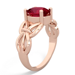 Lab Ruby Celtic Knot Cocktail 14K Rose Gold ring R2377