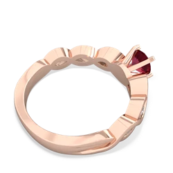 Lab Ruby Infinity 5Mm Round Engagement 14K Rose Gold ring R26315RD