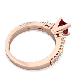 Lab Ruby Classic 5Mm Square Engagement 14K Rose Gold ring R26435SQ