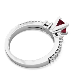 Lab Ruby Classic 5Mm Square Engagement 14K White Gold ring R26435SQ