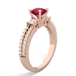 Lab Ruby Classic 6Mm Round Engagement 14K Rose Gold ring R26436RD