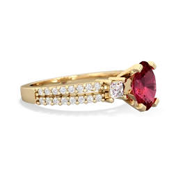 Lab Ruby Classic 8X6mm Oval Engagement 14K Yellow Gold ring R26438VL