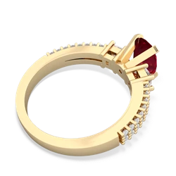 Lab Ruby Classic 8X6mm Oval Engagement 14K Yellow Gold ring R26438VL