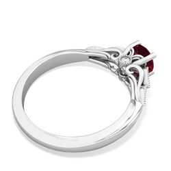 Lab Ruby Antique Elegance 14K White Gold ring R3100