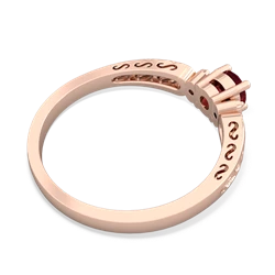 Lab Ruby Filligree Scroll Round 14K Rose Gold ring R0829