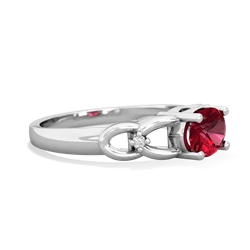 Lab Ruby Links 14K White Gold ring R4032