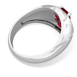 Lab Ruby Men's Crossroads 14K White Gold ring R0361