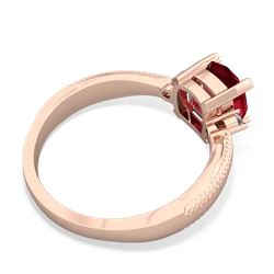 Lab Ruby Cushion Rope 14K Rose Gold ring R2484