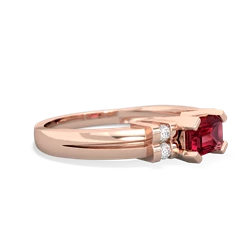 Lab Ruby Art Deco East-West 14K Rose Gold ring R2590