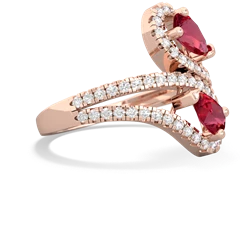 Lab Ruby Diamond Dazzler 14K Rose Gold ring R3000