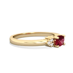 Lab Ruby Simply Elegant East-West 14K Yellow Gold ring R2480