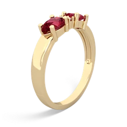 Lab Ruby Pear Bowtie 14K Yellow Gold ring R0865