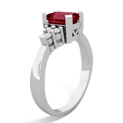 Lab Ruby Timeless Classic 14K White Gold ring R2591