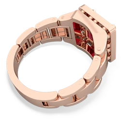 Lab Ruby Men's Watch 14K Rose Gold ring R0510