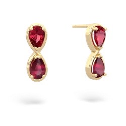 Lab Ruby Infinity 14K Yellow Gold earrings E5050