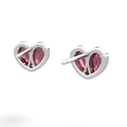 Lab Ruby 'Our Heart' 14K White Gold earrings E5072