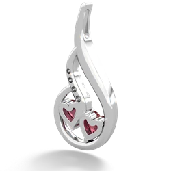 Lab Ruby Keepsake Curves 14K White Gold pendant P5450