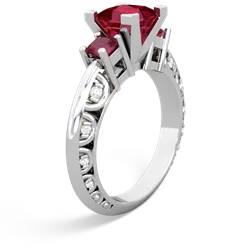 Lab Ruby Eternal Embrace Engagement 14K White Gold ring C2001